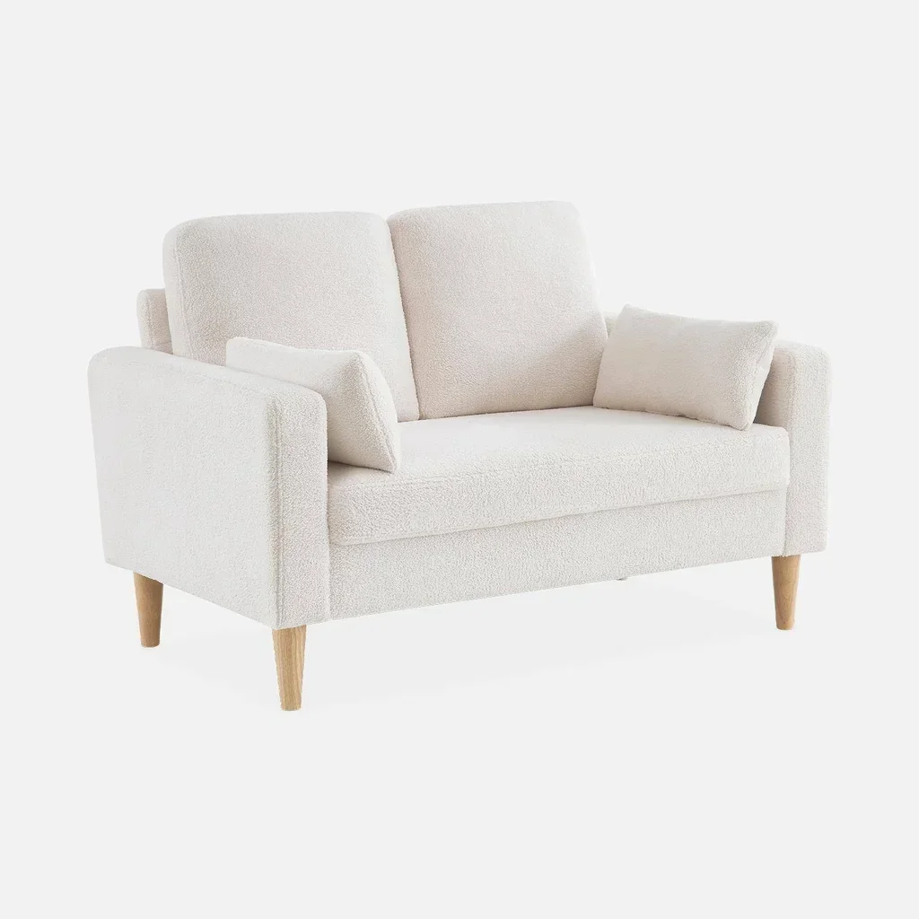 2-Sitzer Bjorn Bouclé Hevea Holz Bequemes Sofa