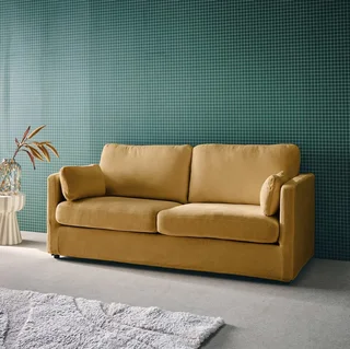 2-seater sofa removable cover Neo grey fabric contemporary living room