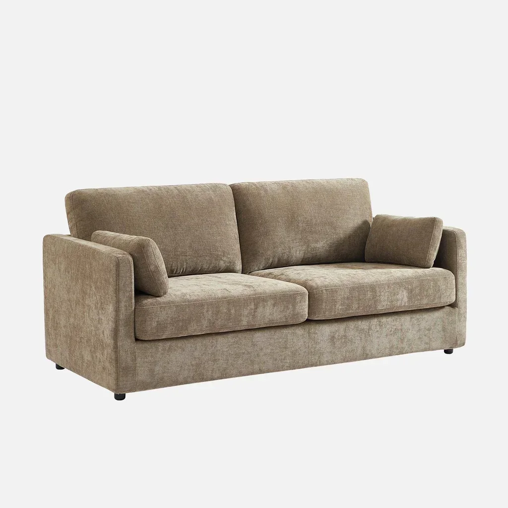 2 Seater Sofa Removable Cover Grey Fabric Contemporary Living Room