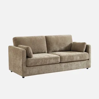 2 Seater Sofa Removable Cover Grey Fabric Contemporary Living Room