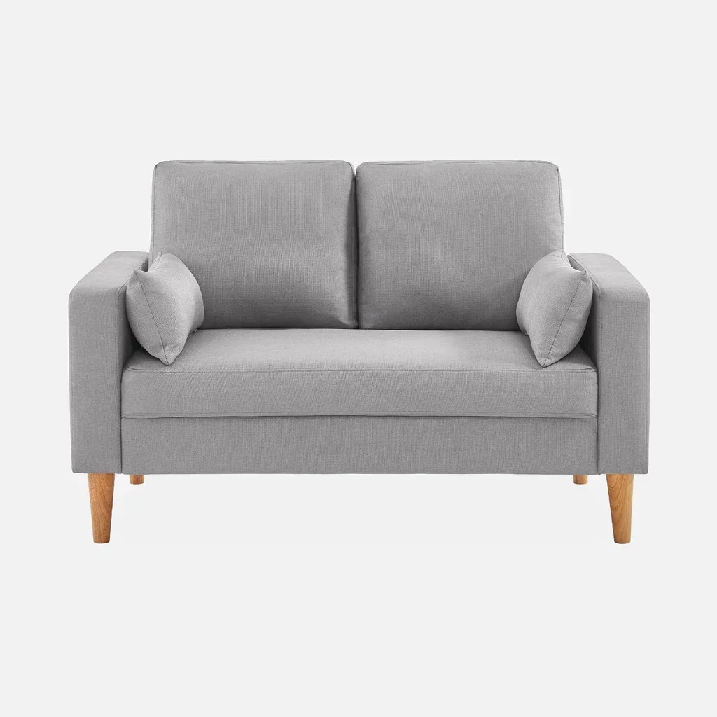 2-Sitzer Sofa Bjorn Dunkelgrau Skandinavisches Holz Stoff Komfort