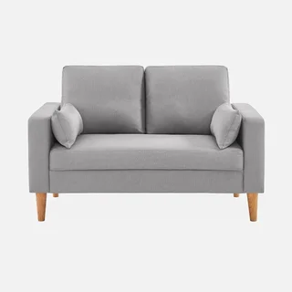 2-Sitzer Sofa Bjorn Dunkelgrau Skandinavisches Holz Stoff Komfort