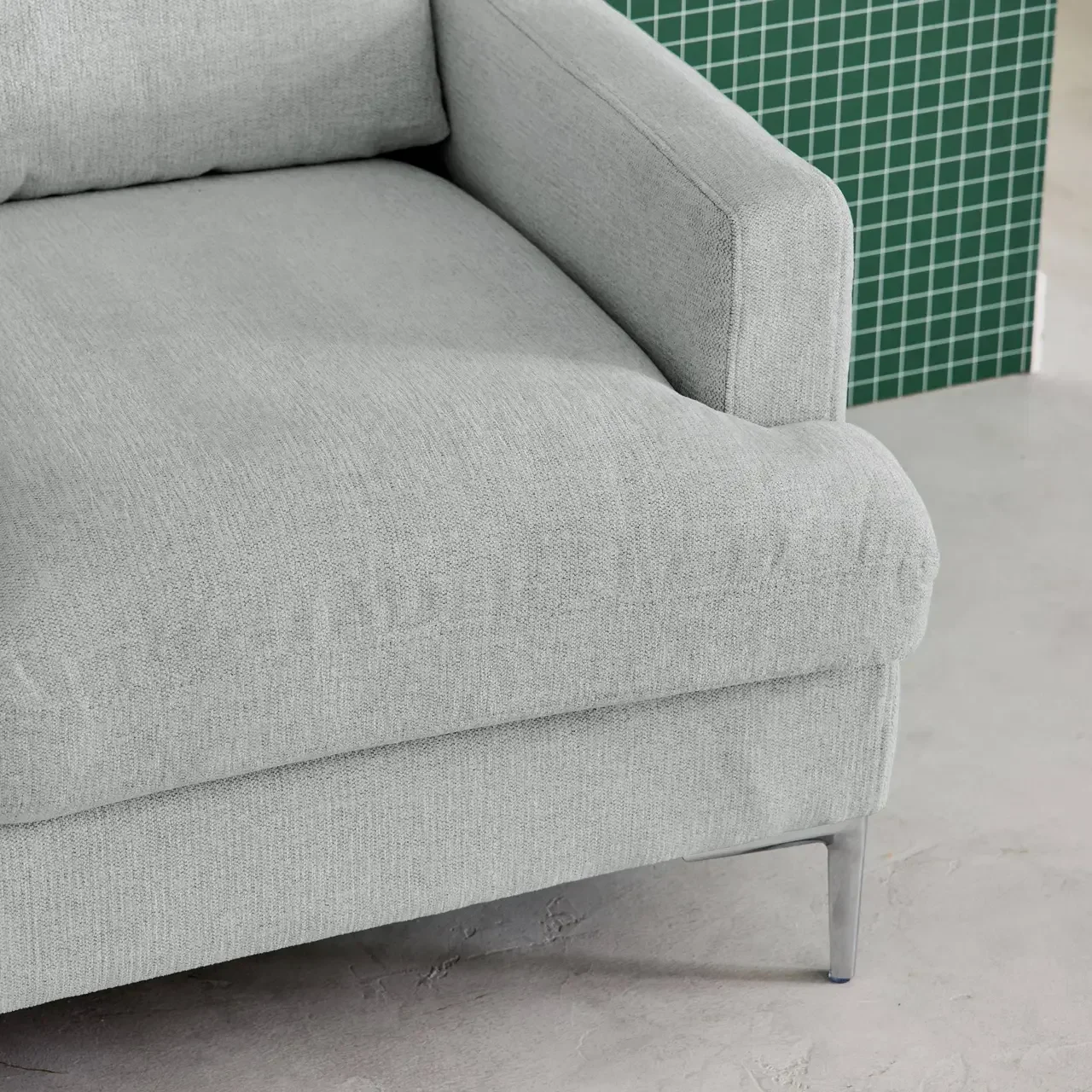 Moderner heller Stoff Zweisitzer Sofa bequem Wohnzimmer zeitgenössisches Design