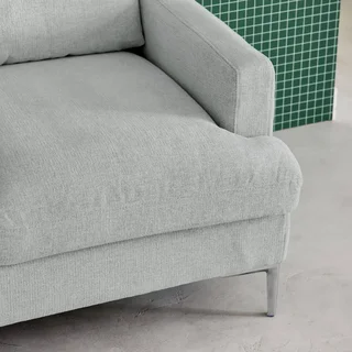 Sofá dos plazas tela diseño contemporáneo tono claro salón confortable