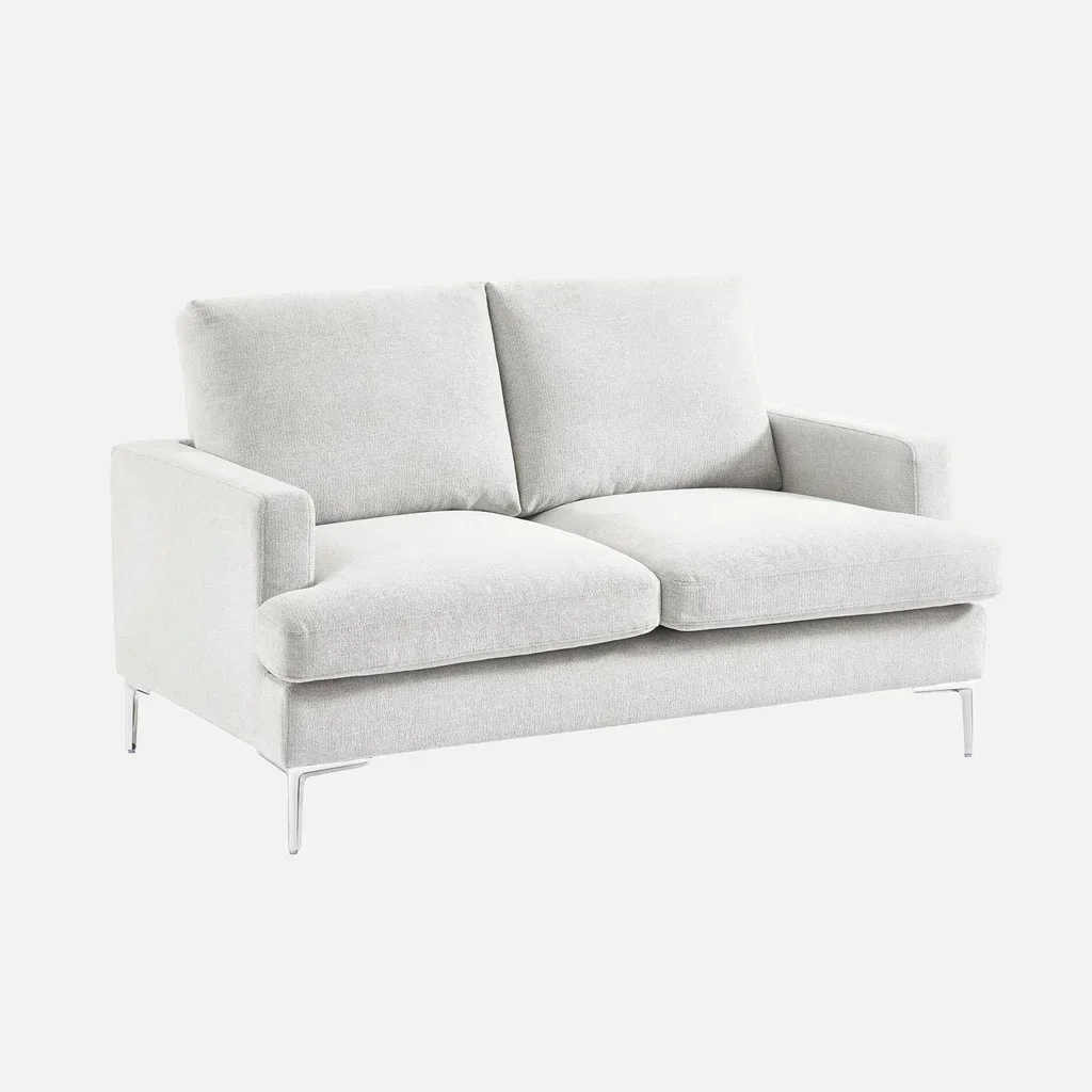 Beiger Stoff-Zweisitzer-Sofa zeitgenössisches Design Wohnzimmer Komfort