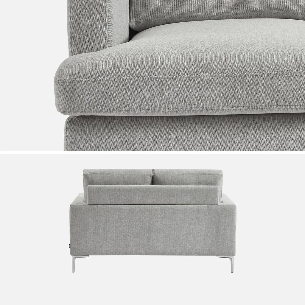 Moderner heller Stoff Zweisitzer Sofa bequem Wohnzimmer zeitgenössisches Design
