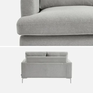 Sofá dos plazas tela diseño contemporáneo tono claro salón confortable