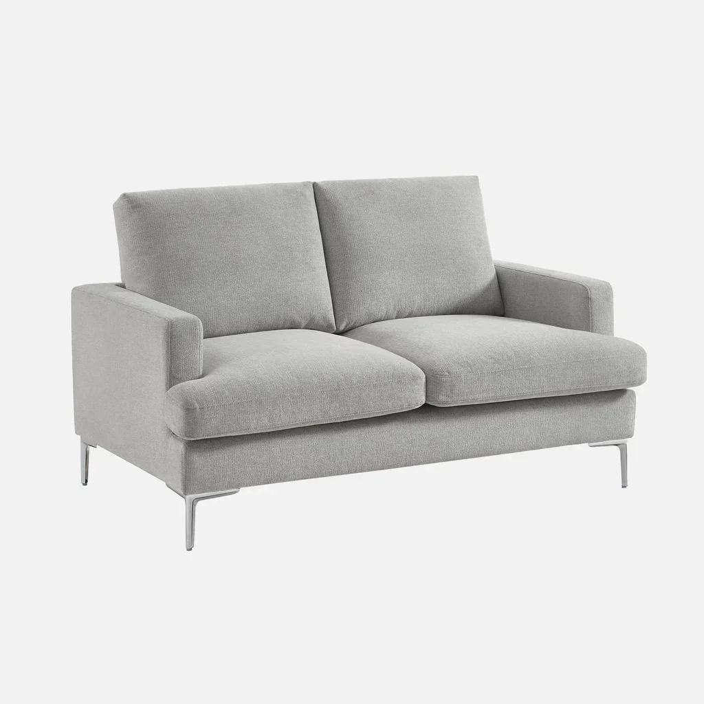 Moderner heller Stoff Zweisitzer Sofa bequem Wohnzimmer zeitgenössisches Design