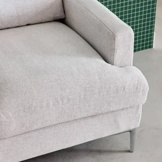 Sofá dos plazas tela beige diseño contemporáneo salón confort