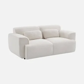 Divano Wallas 2 Posti Tessuto Boucle Crema Design Minimalista Soggiorno