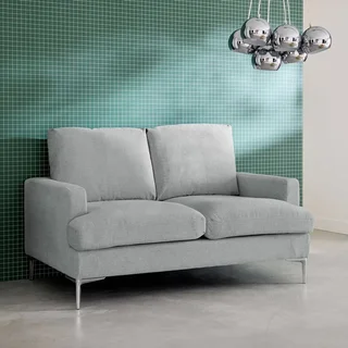 Sofá dos plazas tela diseño contemporáneo tono claro salón confortable