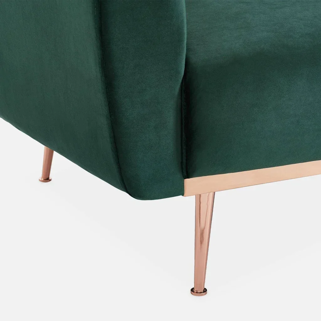 3-Sitzer Schlafsofa Oskar Blau Samt Skandinavisches Design