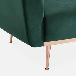 3-Sitzer Schlafsofa Oskar Blau Samt Skandinavisches Design