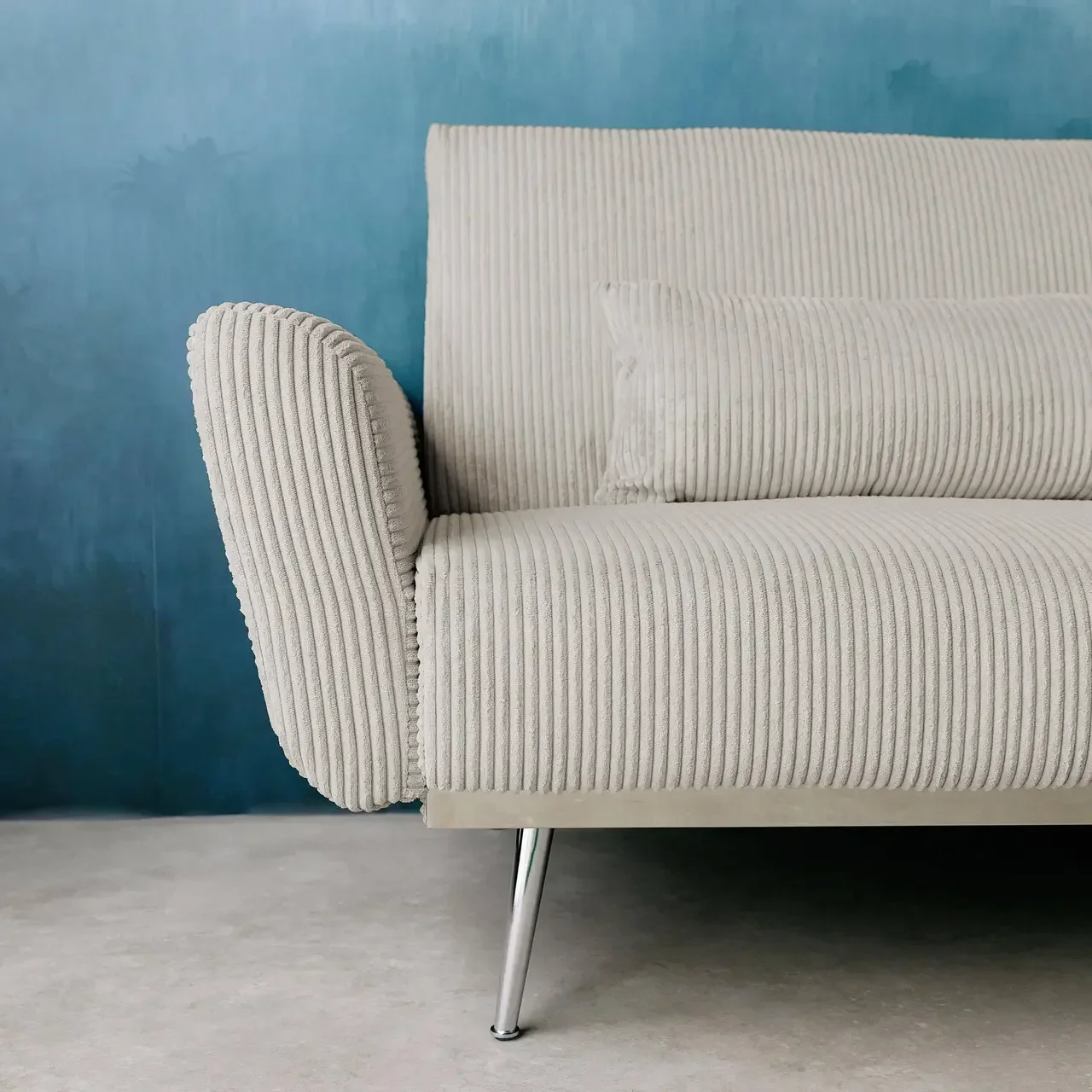 Sofá-Cama Veludo Cotelê Oskar 2-3 Lugares Convertível Design Escandinavo