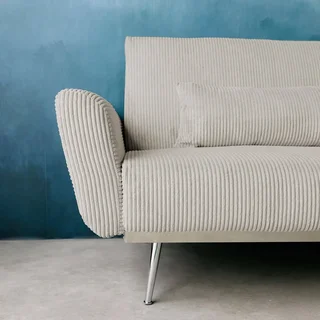 Sofá-Cama Veludo Cotelê Oskar 2-3 Lugares Convertível Design Escandinavo