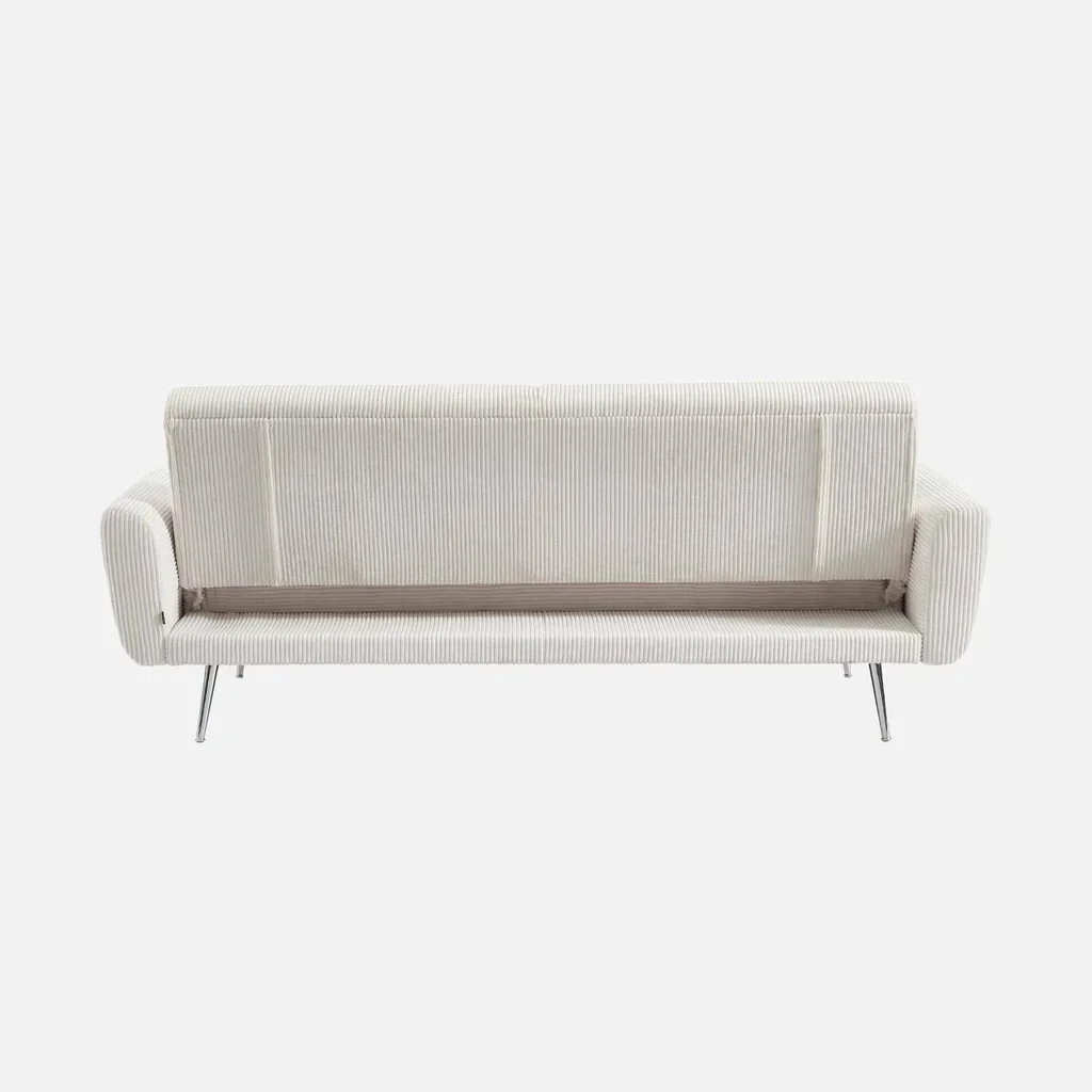 Sofá-Cama Veludo Cotelê Oskar 3 Lugares Convertível Design Escandinavo