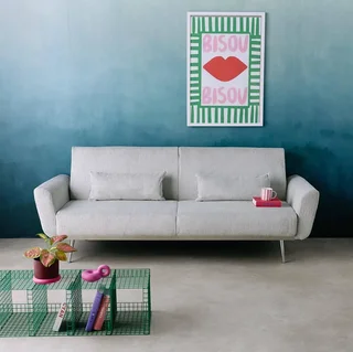 Sofá-Cama Veludo Cotelê Oskar 2-3 Lugares Convertível Design Escandinavo