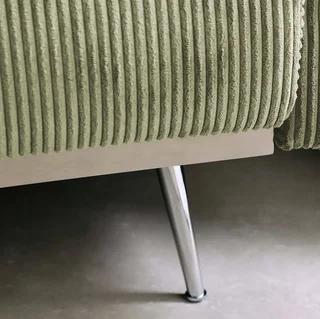 Sofá-cama Oskar 3 lugares veludo canelado design escandinavo conversível