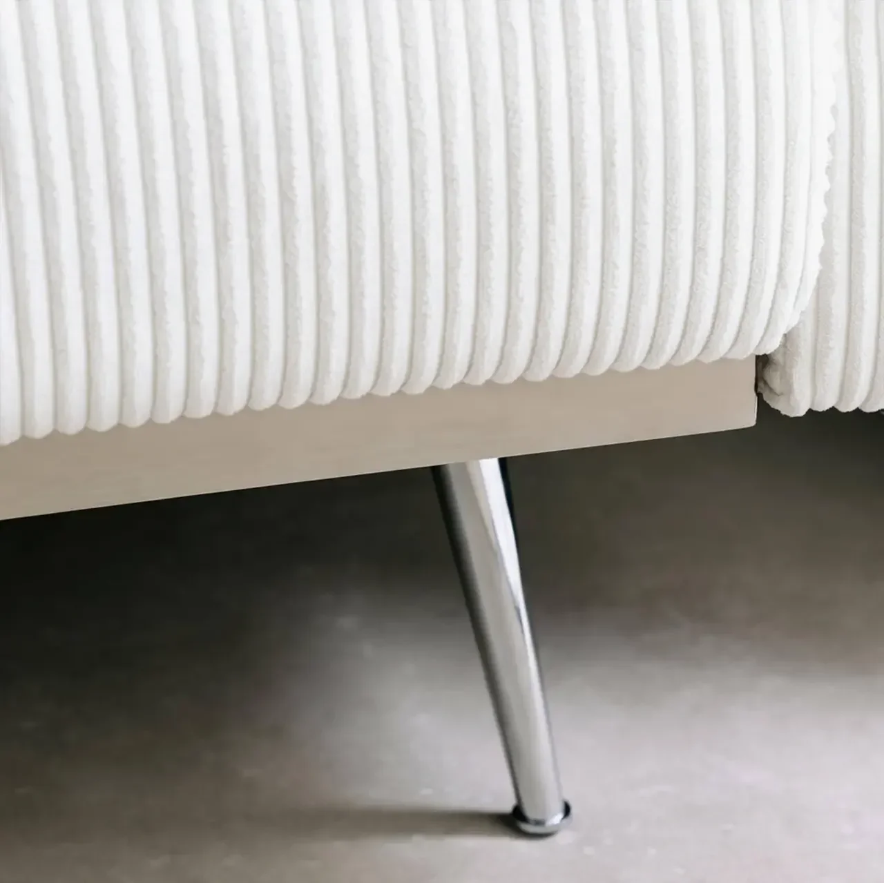 Sofá-Cama Veludo Cotelê Oskar 3 Lugares Convertível Design Escandinavo