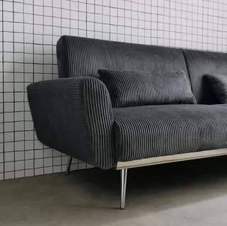 Sofá-Cama 2-3 Lugares Veludo Cotelê Oskar Design Escandinavo Convertível