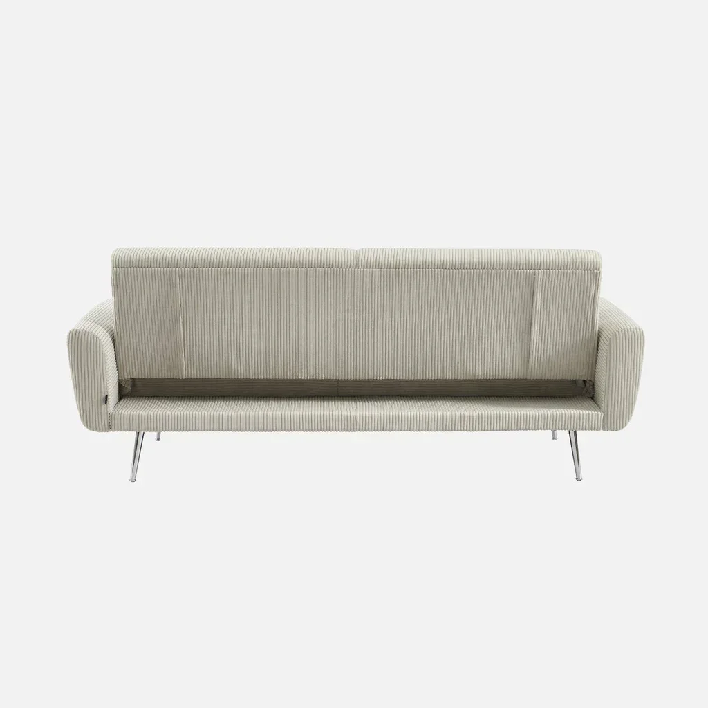 Sofá-Cama Veludo Cotelê Oskar 2-3 Lugares Convertível Design Escandinavo