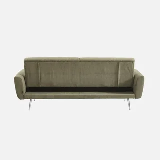 Sofá-cama Oskar 3 lugares veludo canelado design escandinavo conversível