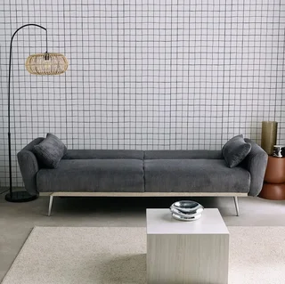 Sofá-Cama 2-3 Lugares Veludo Cotelê Oskar Design Escandinavo Convertível