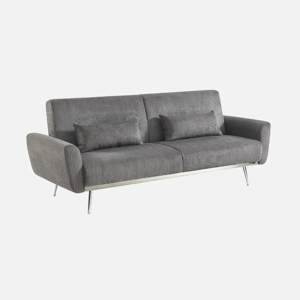 Sofá-Cama 2-3 Lugares Veludo Cotelê Oskar Design Escandinavo Convertível