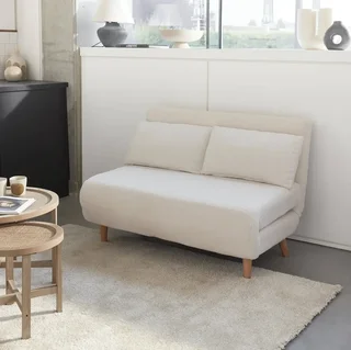 2-Sitzer Bouclé-Stoff Schlafsofa Guesta kleiner Raum umklappbar