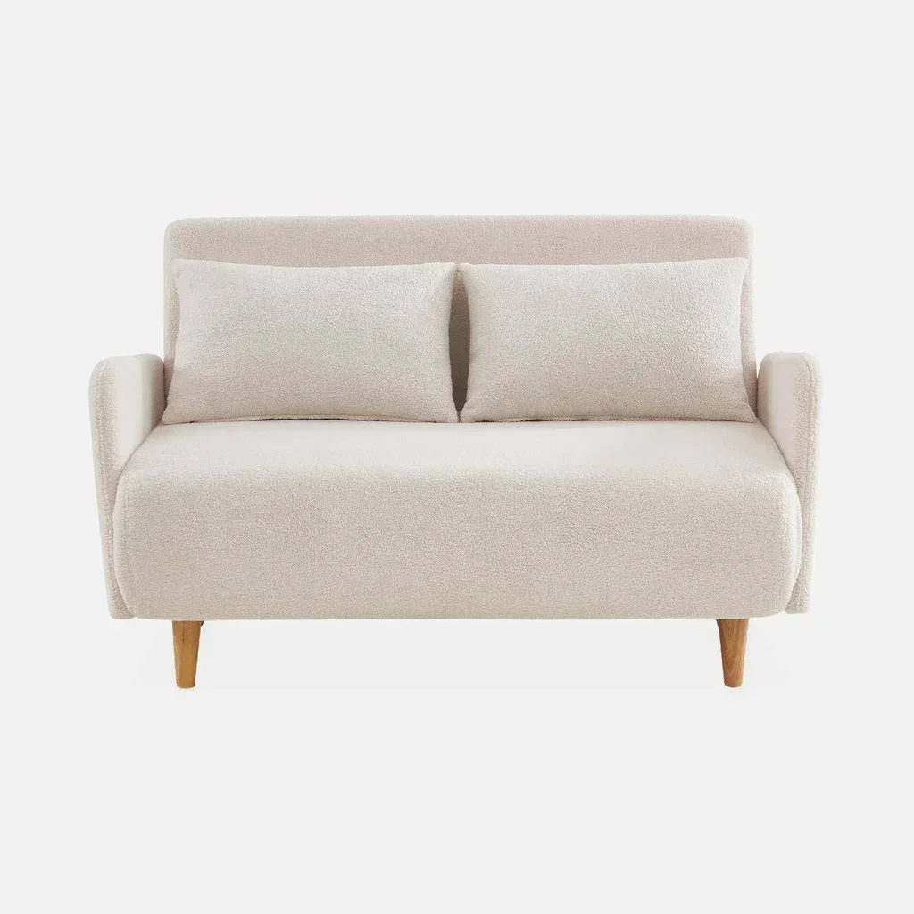 2-Sitzer Boucle Schlafsofa Panam Skandinavischer Stil