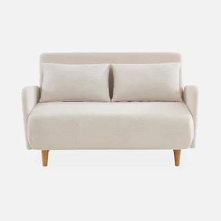 2-Sitzer Boucle Schlafsofa Panam Skandinavischer Stil