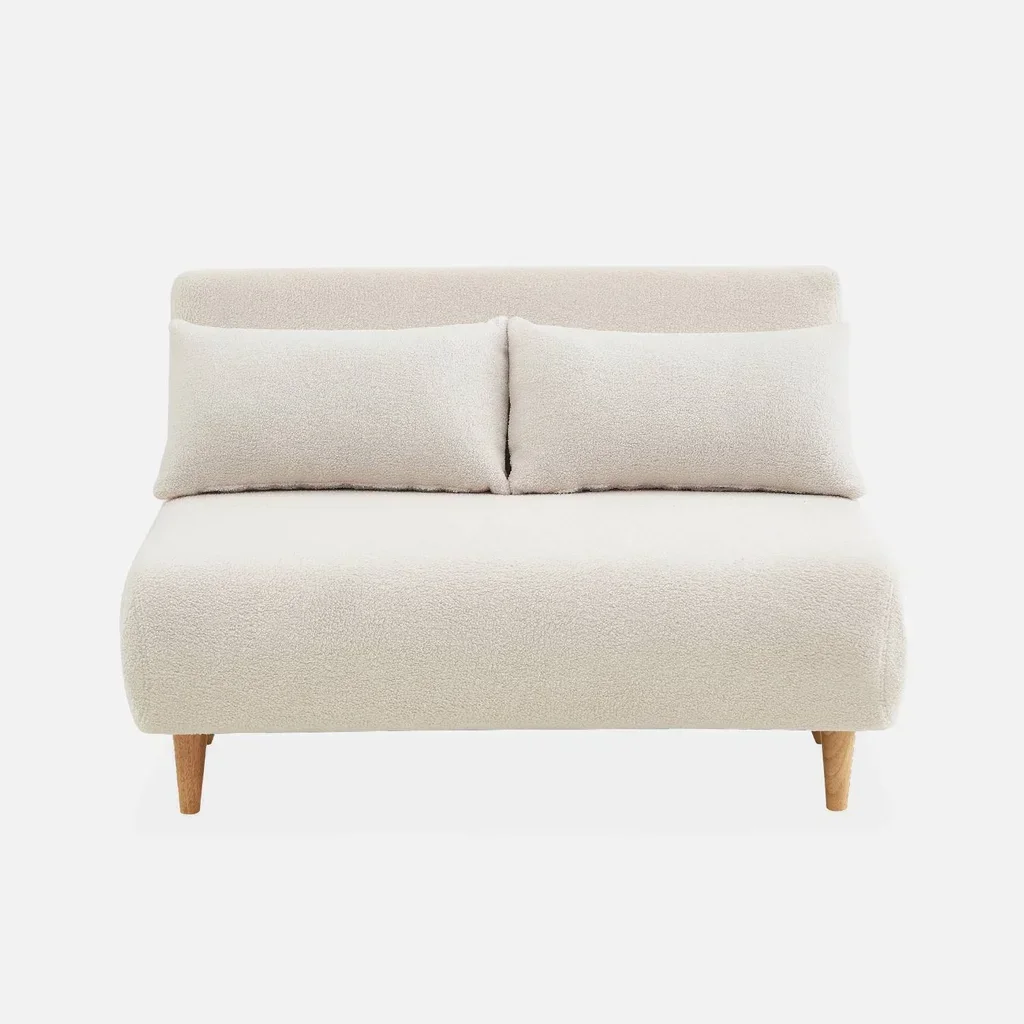 2-seater bouclé fabric sofa bed Guesta small space convertible