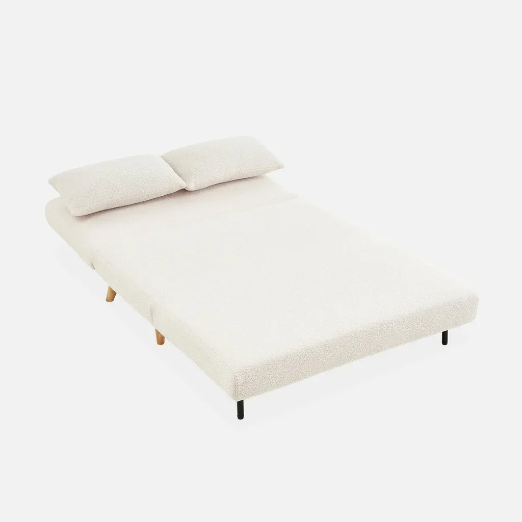2-seater bouclé fabric sofa bed Guesta small space convertible
