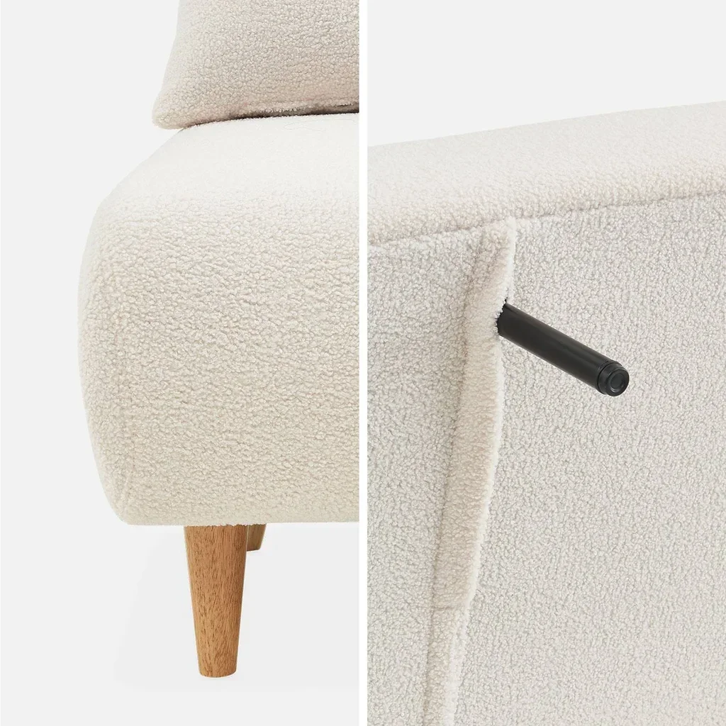 2-seater bouclé fabric sofa bed Guesta small space convertible