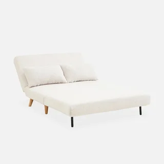 2-Sitzer Bouclé-Stoff Schlafsofa Guesta kleiner Raum umklappbar
