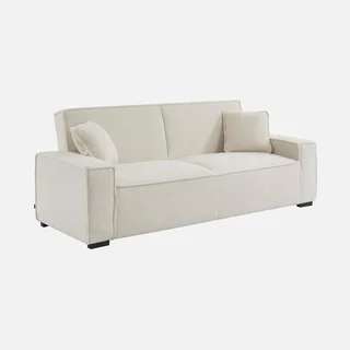 3-Sitzer Bouclé Stoff Schlafsofa Feel ausklappbar