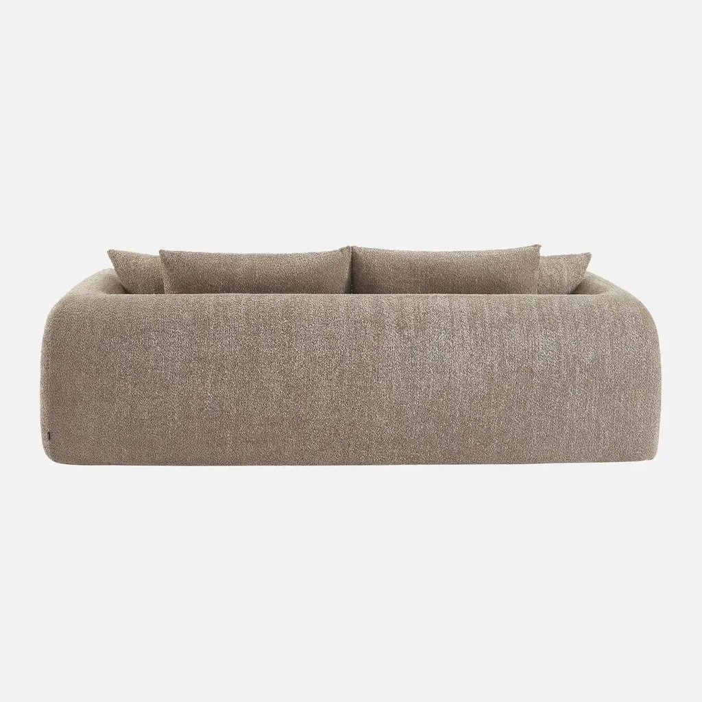 3-Seater Sofa Bed Sweeitch Off-White Boucle Textured Convertible