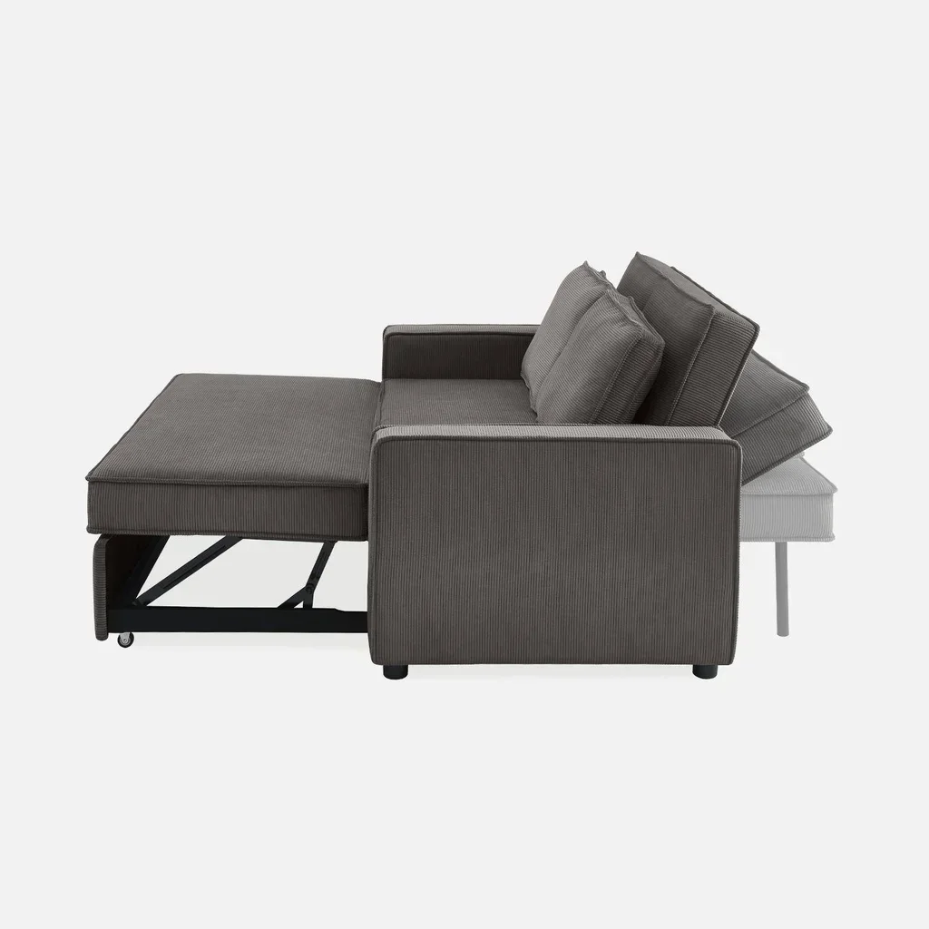3-Sitzer Cord-Samt Schlafsofa ausklappbar Chill