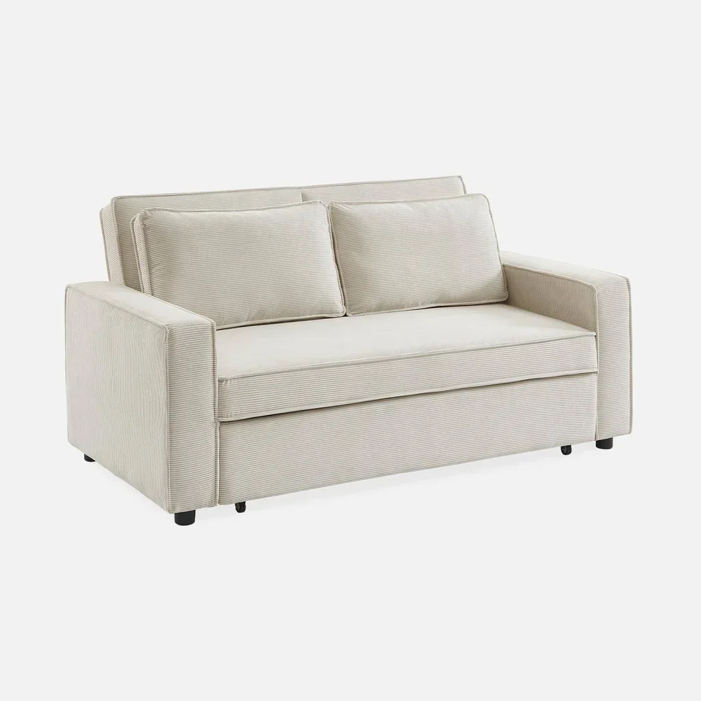 3-Sitzer Cord-Samt Schlafsofa ausklappbar Chill
