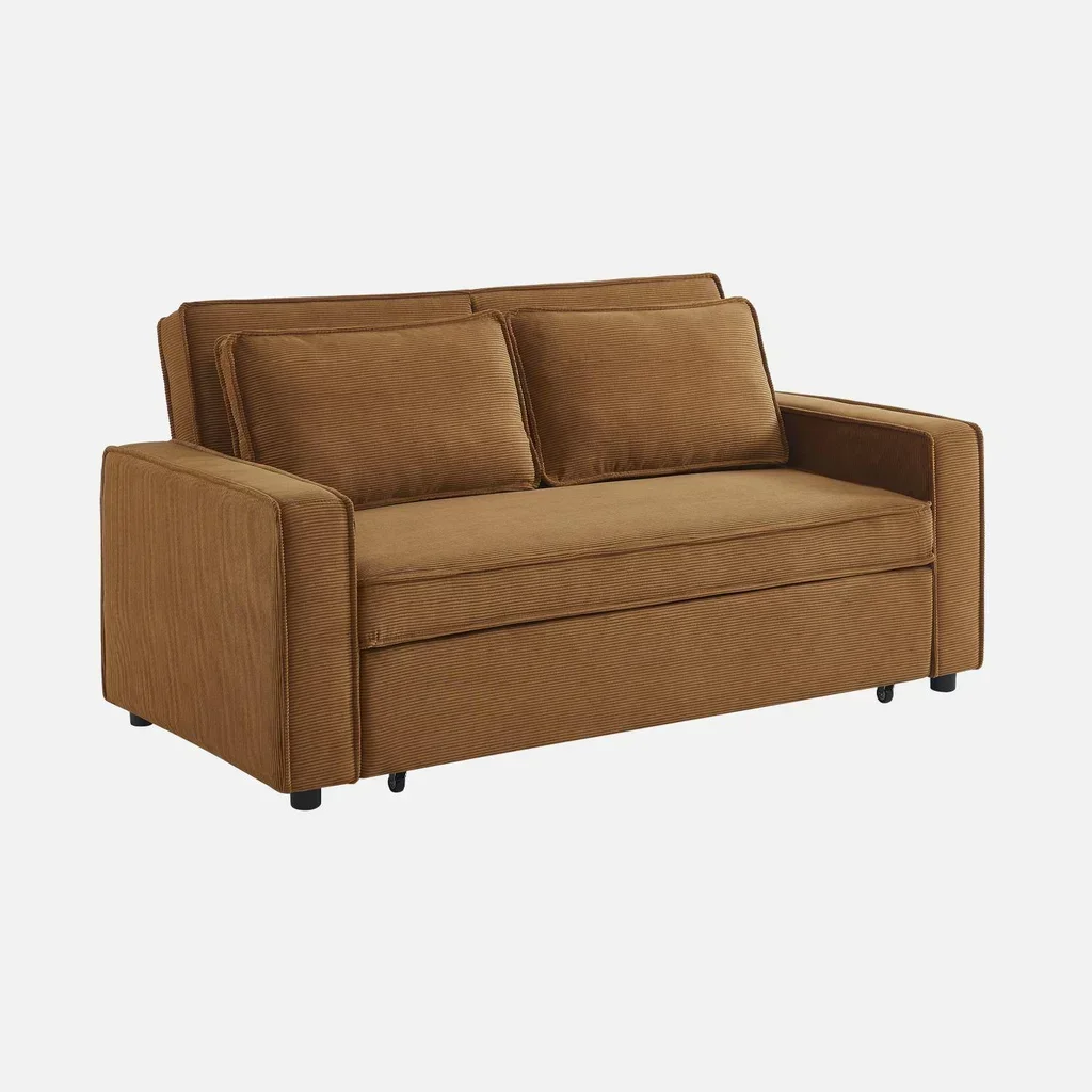 3-Sitzer Cord-Samt Schlafsofa ausklappbar Chill
