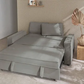 3-Sitzer Cord-Samt Schlafsofa ausklappbar Chill