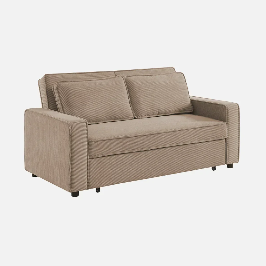 3-Sitzer Cord-Samt Schlafsofa ausklappbar Chill