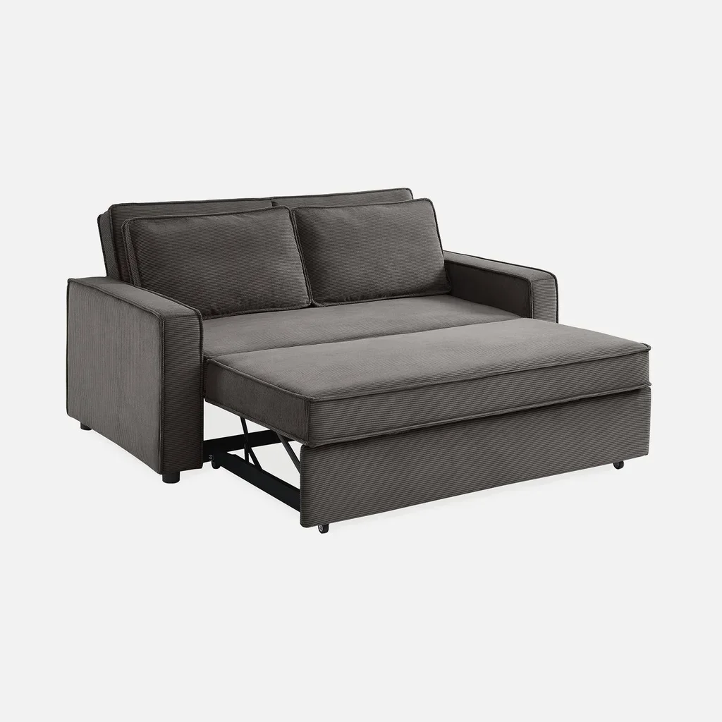 3-Sitzer Cord-Samt Schlafsofa ausklappbar Chill
