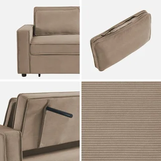 3-Sitzer Cord-Samt Schlafsofa ausklappbar Chill