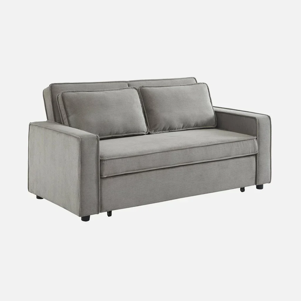3-Sitzer Cord-Samt Schlafsofa ausklappbar Chill