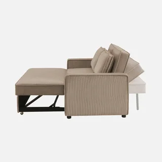 3-Sitzer Cord-Samt Schlafsofa ausklappbar Chill