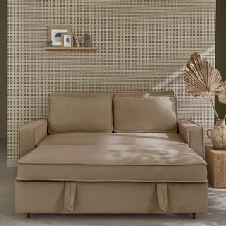 3-Sitzer Cord-Samt Schlafsofa ausklappbar Chill