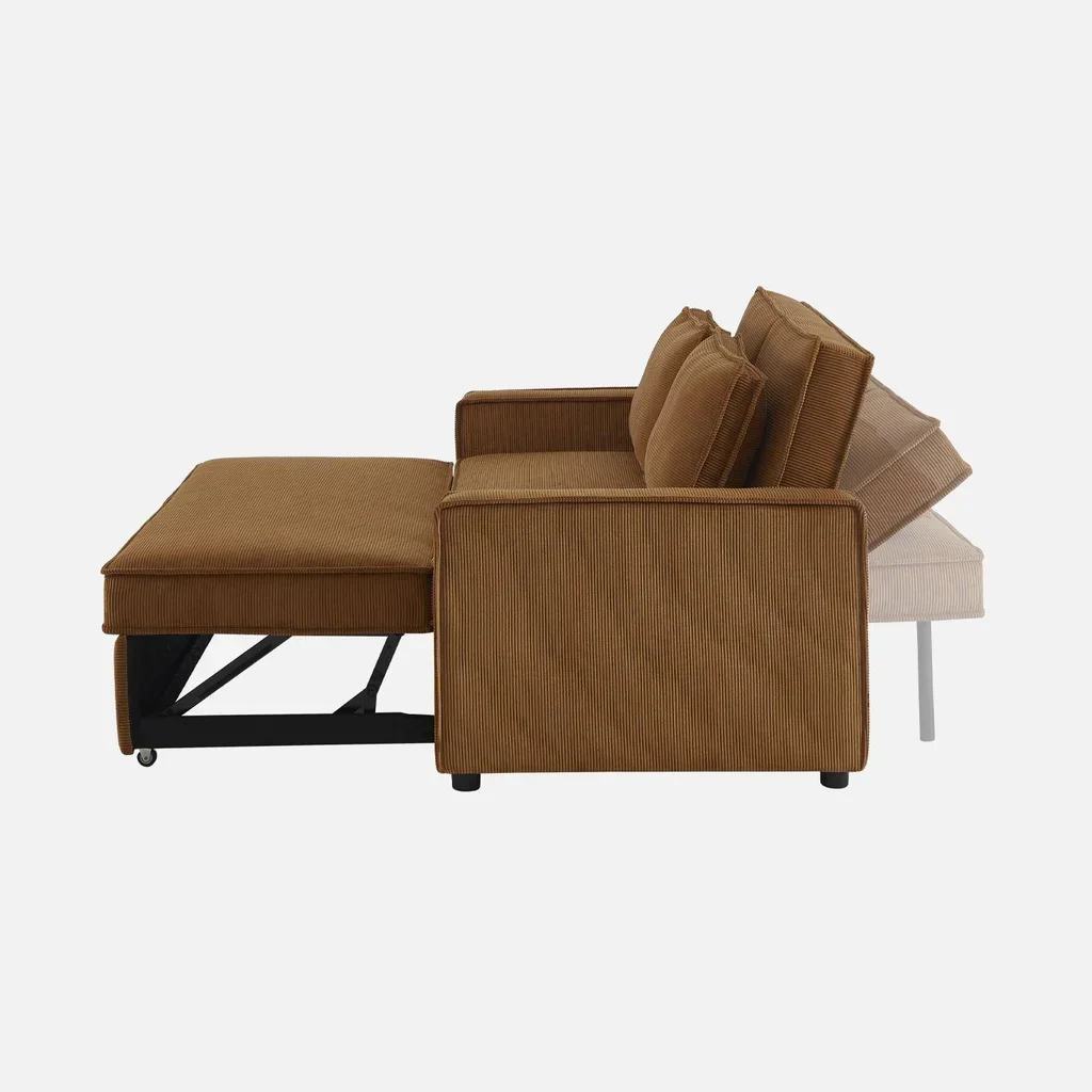 3-Sitzer Cord-Samt Schlafsofa ausklappbar Chill