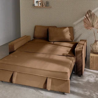 3-Sitzer Cord-Samt Schlafsofa ausklappbar Chill