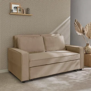 3-Sitzer Cord-Samt Schlafsofa ausklappbar Chill